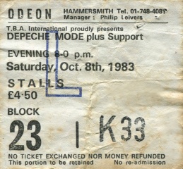 1983-10-08 Hammersmith Odeon, London, England, UK - Depeche Mode Live Wiki